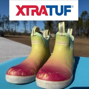 XTRATUF Ankle Deck Boot Women's Size 7 Yellow Aurora